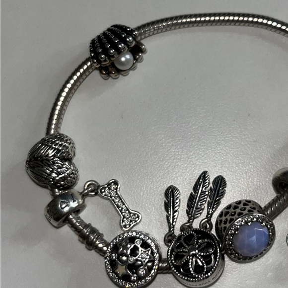 Pandora Moments heart clasp snake chain bracelets and 7 charms. ❌SOLD❌ - Picture 4 of 6